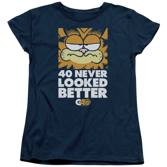 Garfield 40 Looks Womens T Shirt Navy