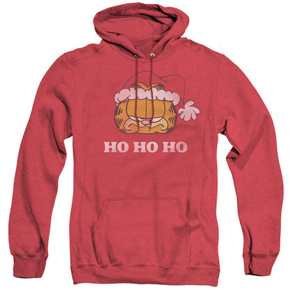 Garfield Ho Ho Ho Mens Heather Hoodie Red Officially Licensed