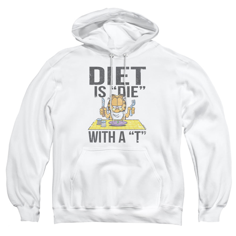 Garfield Diet Is Die With A T Mens Hoodie White Officially Licensed
