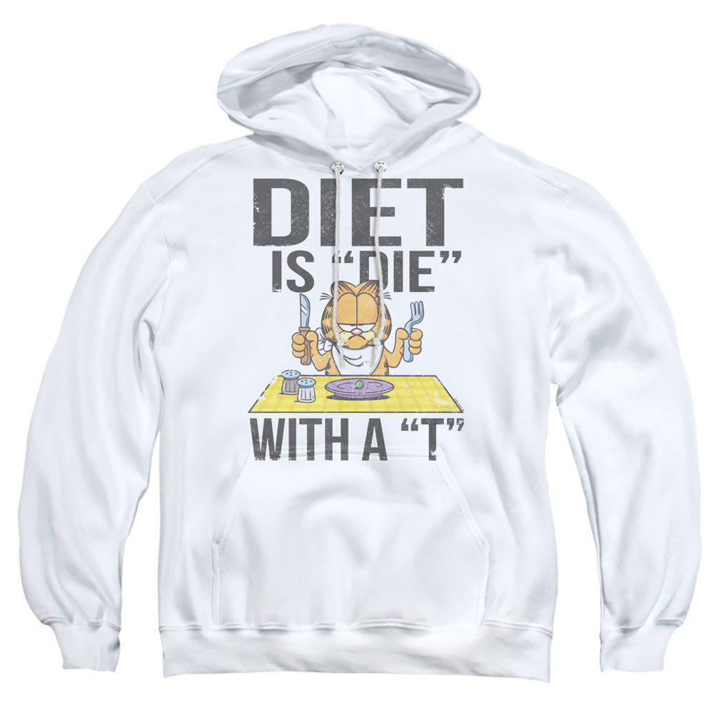 Garfield Diet Is Die With A T Mens Hoodie White Officially Licensed