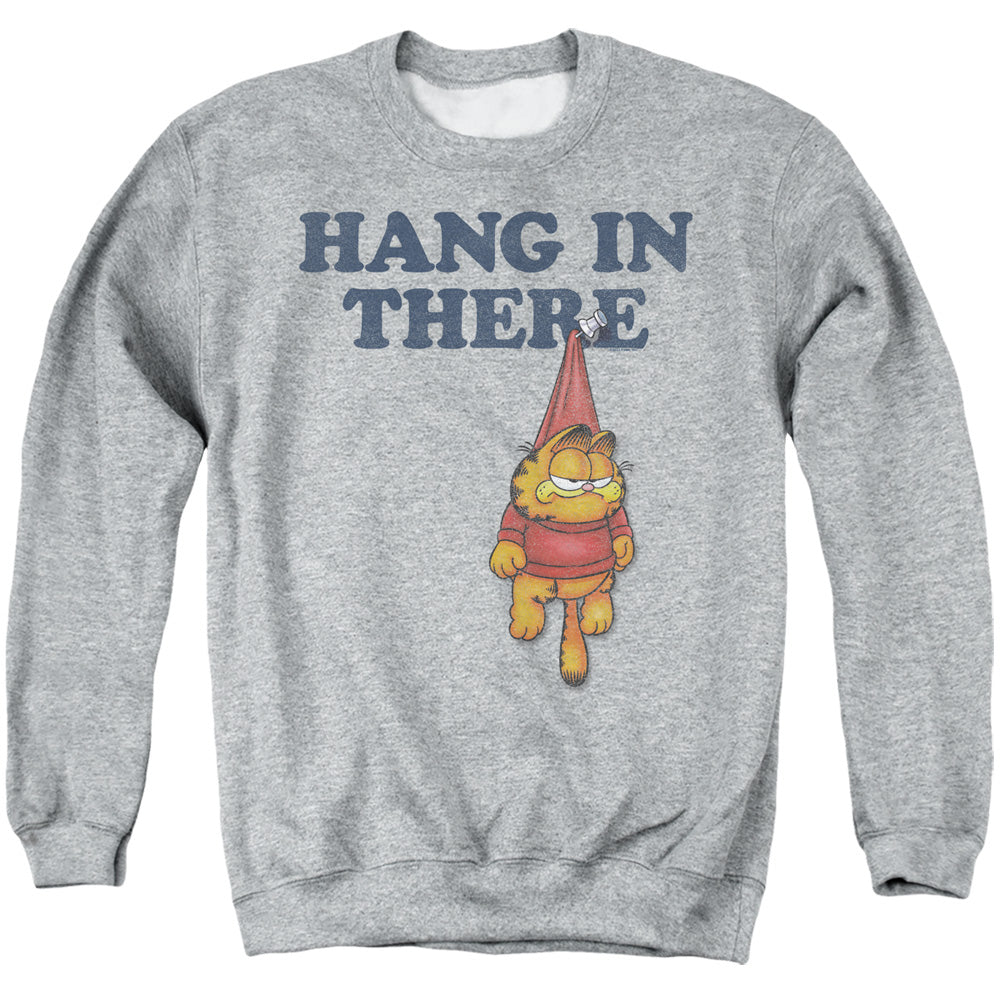 Garfield Hang In There Mens Crewneck Sweatshirt Athletic Heather Officially Licensed
