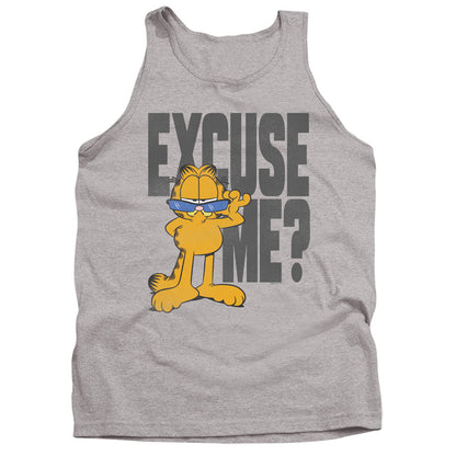 Garfield Excuse Me? Mens Tank Top Shirt Athletic Heather Officially Licensed