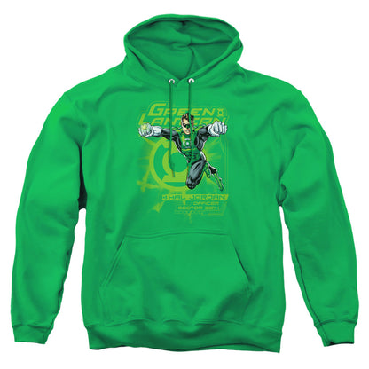 Green Lantern Sector 2814 Mens Hoodie Kelly Green Officially Licensed