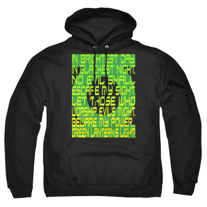 Green Lantern Green Lantern Oath Mens Hoodie Black Officially Licensed