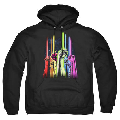Green Lantern Rainbow Corps Mens Hoodie Black Officially Licensed