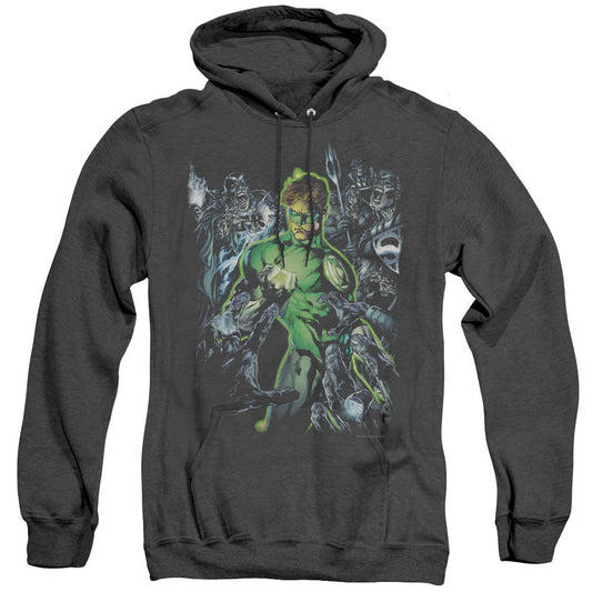 Green Lantern Surrounded By Death Mens Heather Hoodie Black Officially Licensed