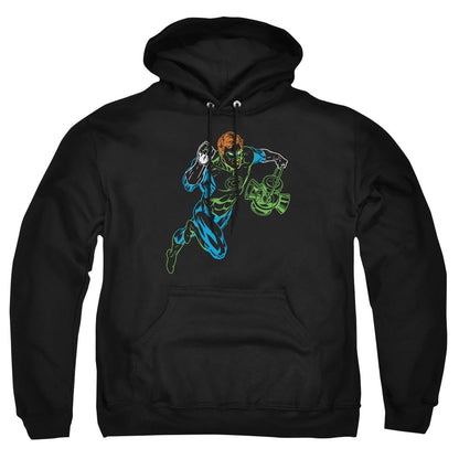 Gl Neon Lantern Mens Hoodie Black Officially Licensed