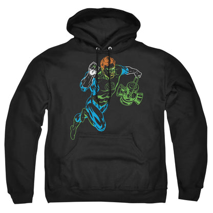 Gl Neon Lantern Mens Hoodie Black Officially Licensed