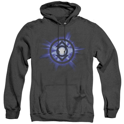 Green Lantern Indigo Glow Mens Heather Hoodie Black Officially Licensed