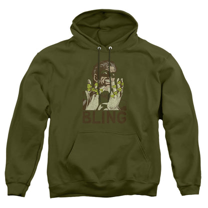 Green Lantern Bling Bling Mens Hoodie Military Green Officially Licensed