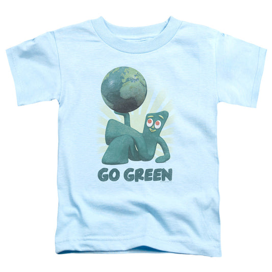 Gumby Go Green Toddler Kids Youth T Shirt Light Blue