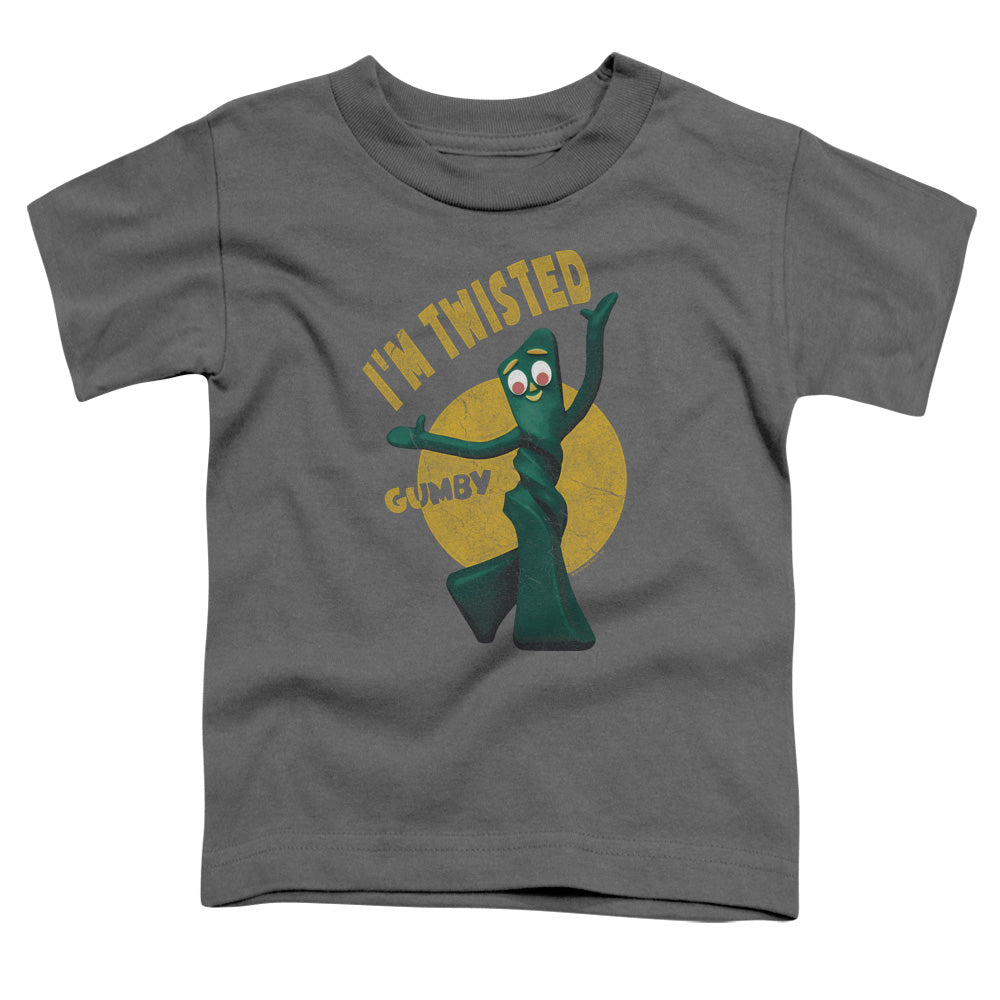 Gumby Twisted Toddler Kids Youth T Shirt Charcoal