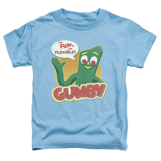 Gumby Fun & Flexible Toddler Kids Youth T Shirt Carolina Blue