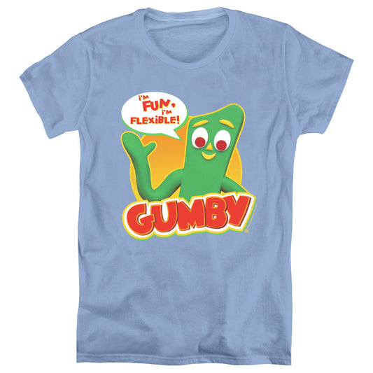 Gumby Fun & Flexible Womens T Shirt Carolina Blue
