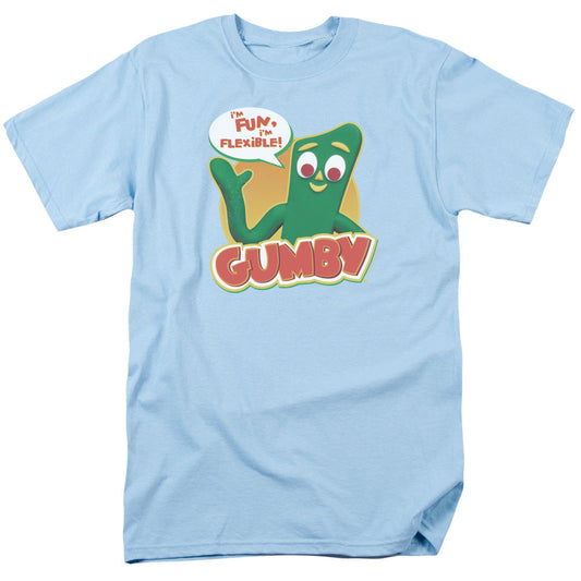 Gumby Fun & Flexible Mens T Shirt Light Blue Officially Licensed