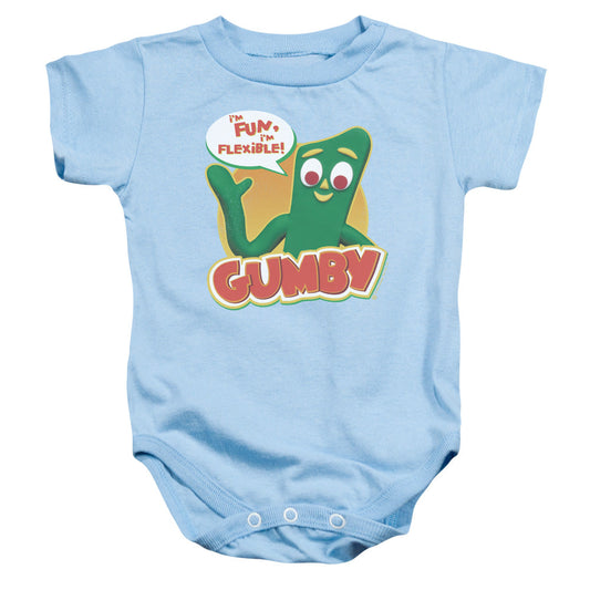 Gumby Fun & Flexible Infant Baby Snapsuit Light Blue