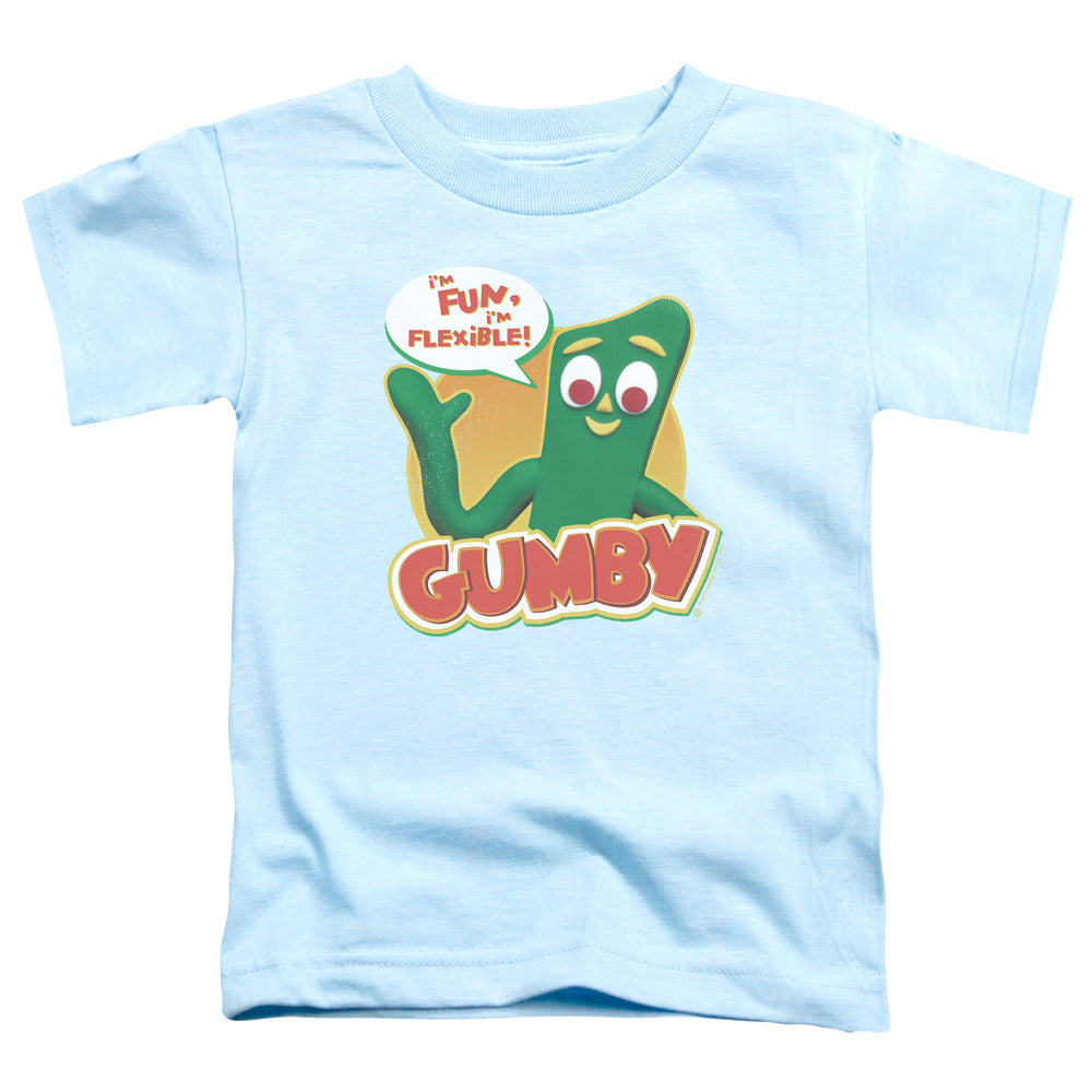 Gumby Fun & Flexible Toddler Kids Youth T Shirt Light Blue