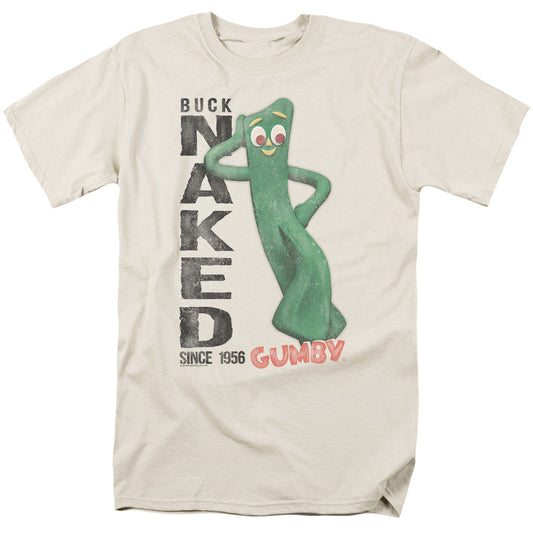 Gumby Buck Naked Mens T Shirt Cream Officially Licensed