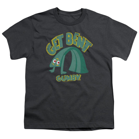 Gumby Get Bent Kids Youth T Shirt Charcoal