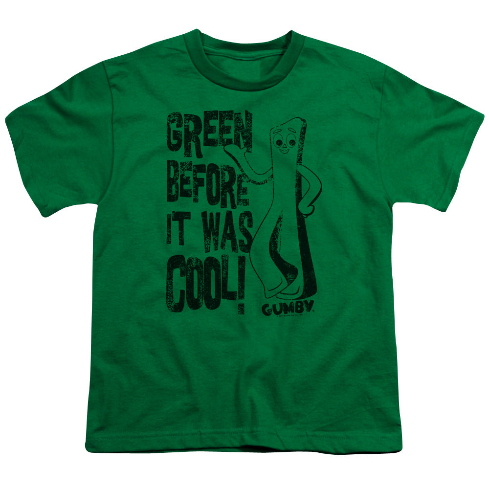 Gumby Cool Green Kids Youth T Shirt Kelly Green