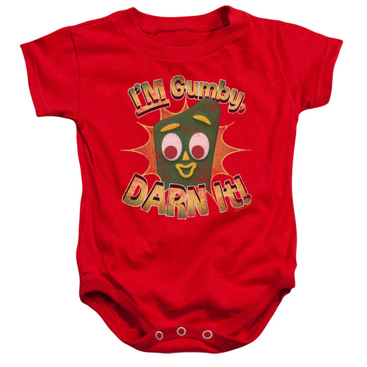Gumby Darn It Infant Baby Snapsuit Red