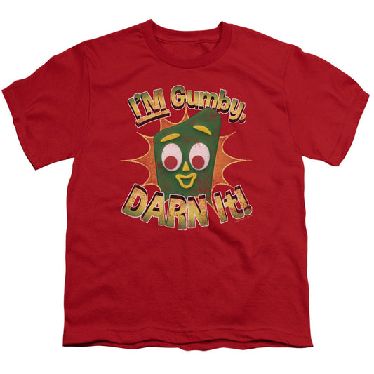 Gumby Darn It Kids Youth T Shirt Red