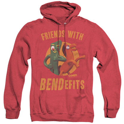 Gumby Bendefits Heather Mens Hoodie Red