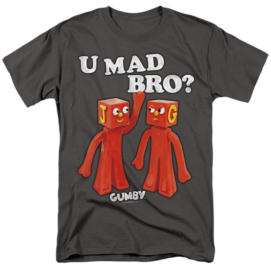 Gumby U Mad Bro Mens T Shirt Charcoal Officially Licensed