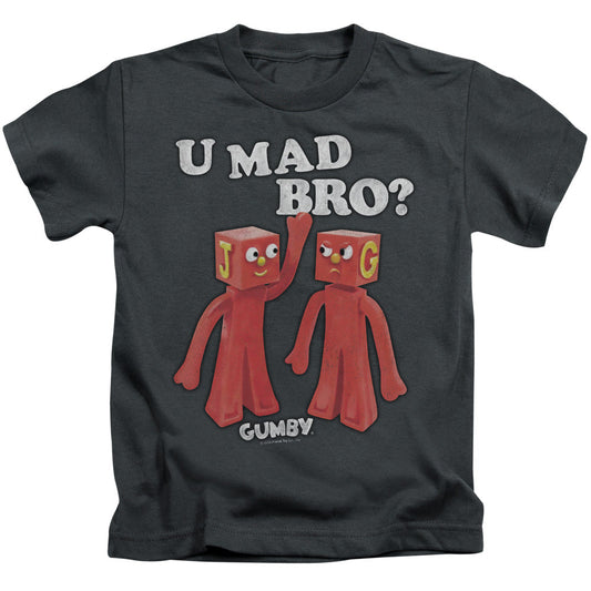 Gumby U Mad Bro Juvenile Kids Youth T Shirt Charcoal