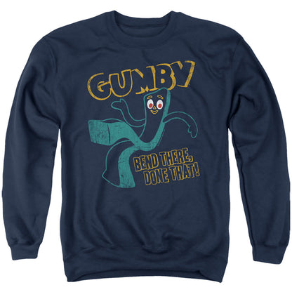 Gumby Bend There Mens Crewneck Sweatshirt Navy