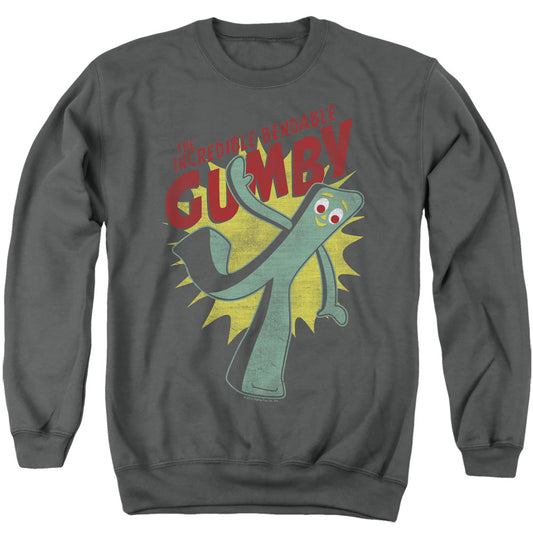 Gumby Bendable Mens Crewneck Sweatshirt Charcoal