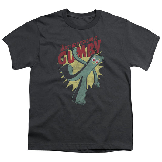 Gumby Bendable Kids Youth T Shirt Charcoal