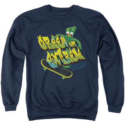 Gumby Green And Extreme Mens Crewneck Sweatshirt Navy