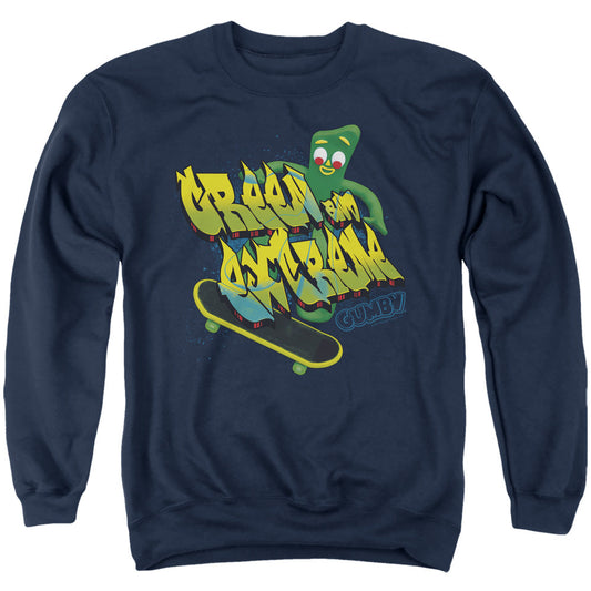 Gumby Green And Extreme Mens Crewneck Sweatshirt Navy
