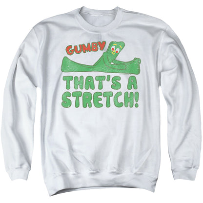 Gumby Thatÿ??S A Stretch Mens Crewneck Sweatshirt White
