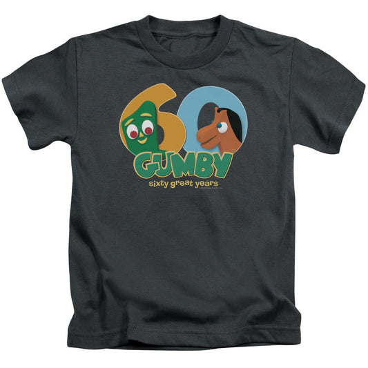 Gumby 60th Juvenile Kids Youth T Shirt Charcoal