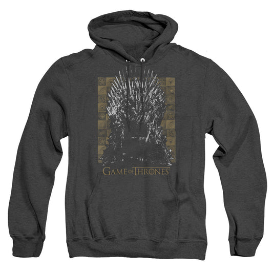 Game Of Thrones Iron Throne Heather Mens Hoodie Black Officially Licensed