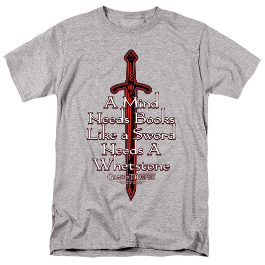 Game Of Thrones The Mind Needs Books Mens T Shirt Athletic Heather Officially Licensed