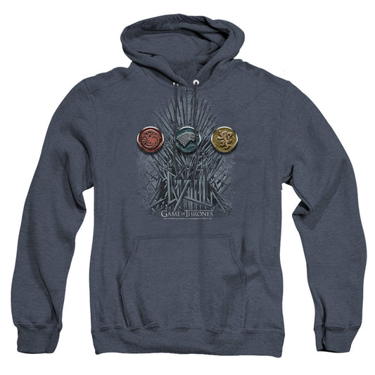Game Of Thrones For The Throne Sigils Heather Mens Hoodie Navy Officially Licensed
