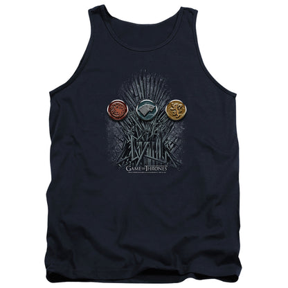 Game Of Thrones For The Throne Sigils Mens Tank Top Shirt Navy Officially Licensed