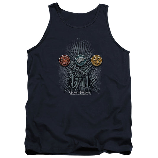 Game Of Thrones For The Throne Sigils Mens Tank Top Shirt Navy Officially Licensed