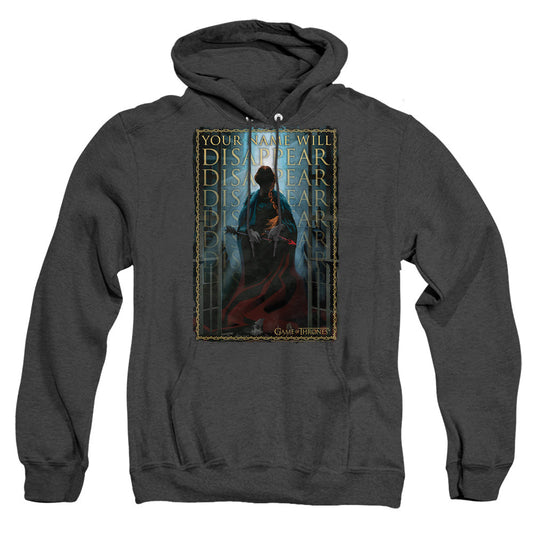 Game Of Thrones Your Name Will Disappear Heather Mens Hoodie Black Officially Licensed