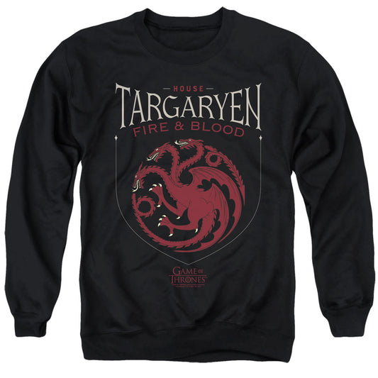 Game Of Thrones House Targaryen Sigil Mens Crewneck Sweatshirt Black
