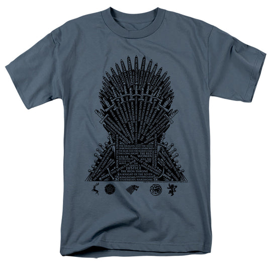 Game Of Thrones What Builds The Throne Mens T Shirt Slate Officially Licensed