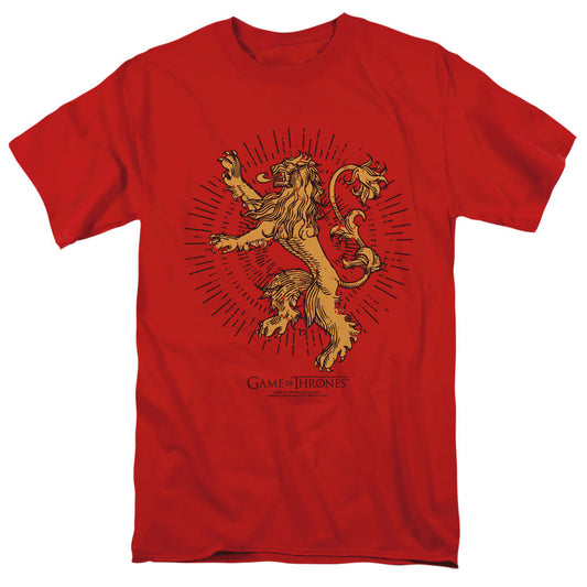 Game Of Thrones Lannister Burst Sigil Mens T Shirt Red Officially Licensed