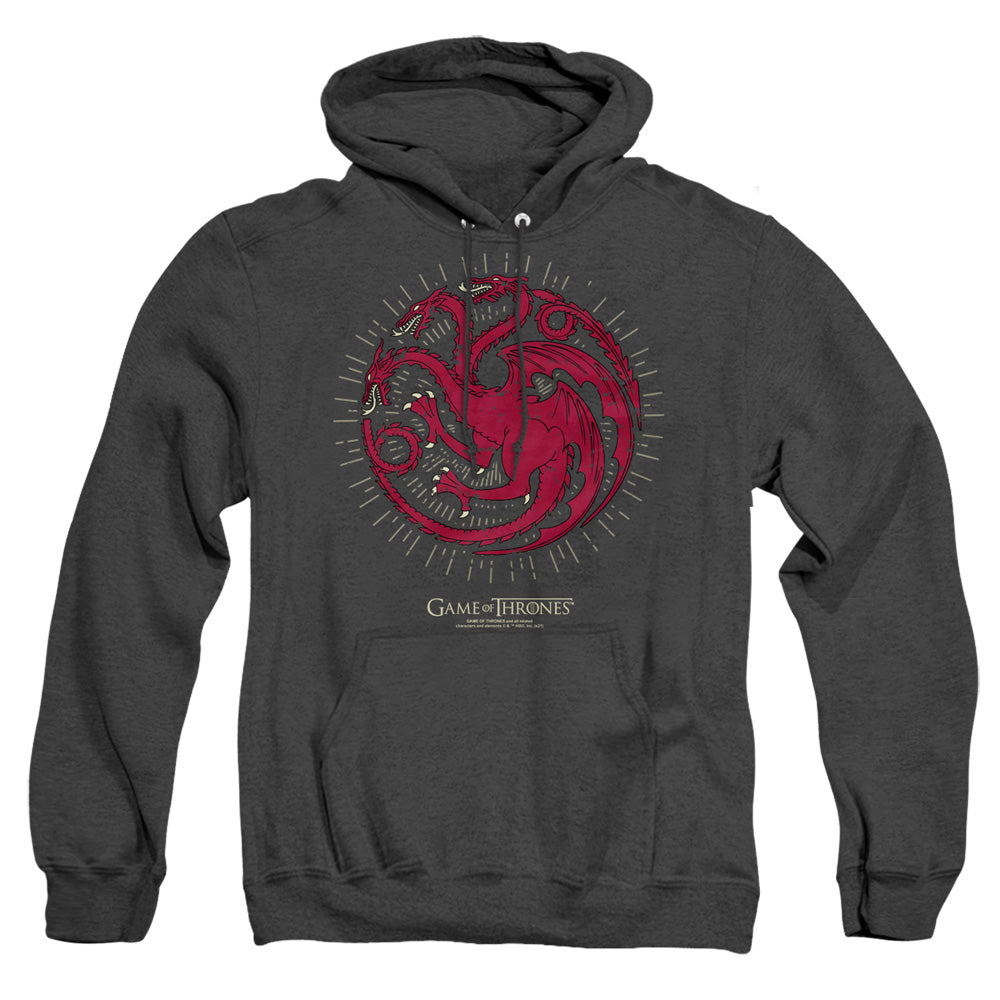 Game Of Thrones Targaryen Burst Sigil Mens Heather Hoodie Black Officially Licensed