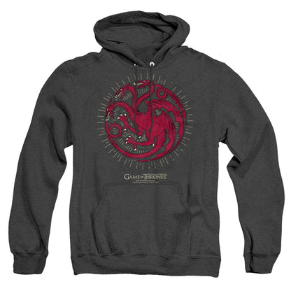 Game Of Thrones Targaryen Burst Sigil Mens Heather Hoodie Black Officially Licensed