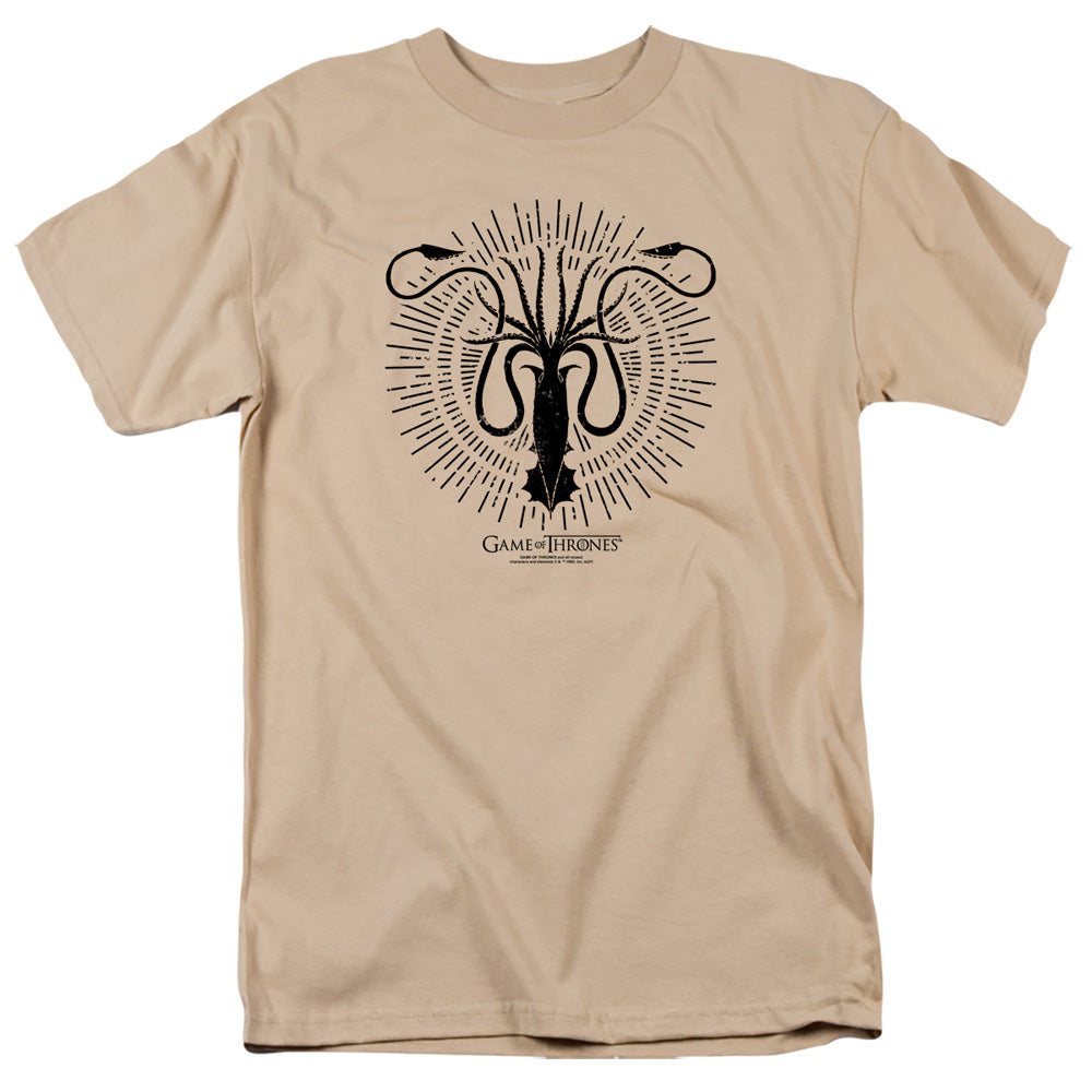 Game Of Thrones Greyjoy Burst Sigil Mens T Shirt Sand Officially Licensed