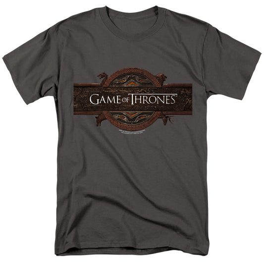 Game Of Thrones Title Sequence Logo Mens T Shirt Charcoal Officially Licensed