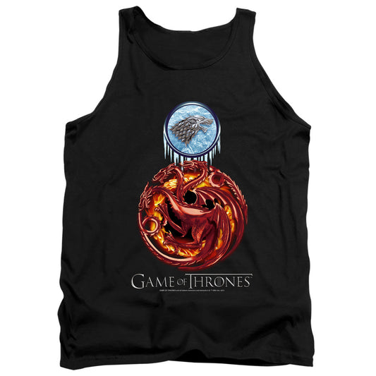 Game Of Thrones Combined Targaryn And Stark Mens Tank Top Shirt Black Officially Licensed